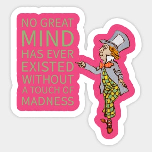 Alice in Wonderland Mad Hatter Touch of Madness Sticker